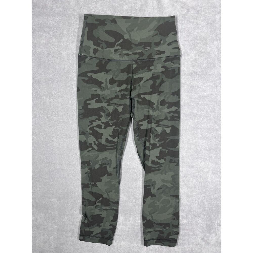 Lululemon Legging Women's 22 Green Camouflage Elastic Waist Pull On Performance